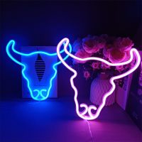 ■❇♘ Animal LED Neon Light Sign Lamp Bull Head Swan Cat Bat Butterfly Wall Night light for Room Party Shop Festival Decor Xmas Gift