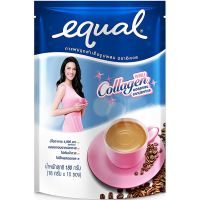 Equal อิควล กาแฟปรุงสำเร็จรูป (5-10 ซอง) ผสม Collagen คอลลาเจนจากปลาทะเล ไม่เติมน้ำตาล ไม่มีโคเลสเตอรอล Coffee