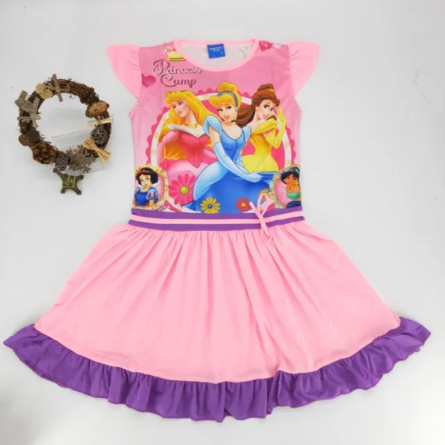 lWGHigh Quality CUTE Disney Princess Child GIRLS Printed cartoon Character  Long dress for kids baby | Lazada PH