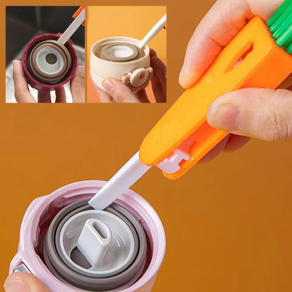 Multipurpose Bottle Gap Cleaner Brush Mini Milk Bottle Thermos Cleaning  Brush Groove Gap Cleaning Brush Portable Travel Cleaner