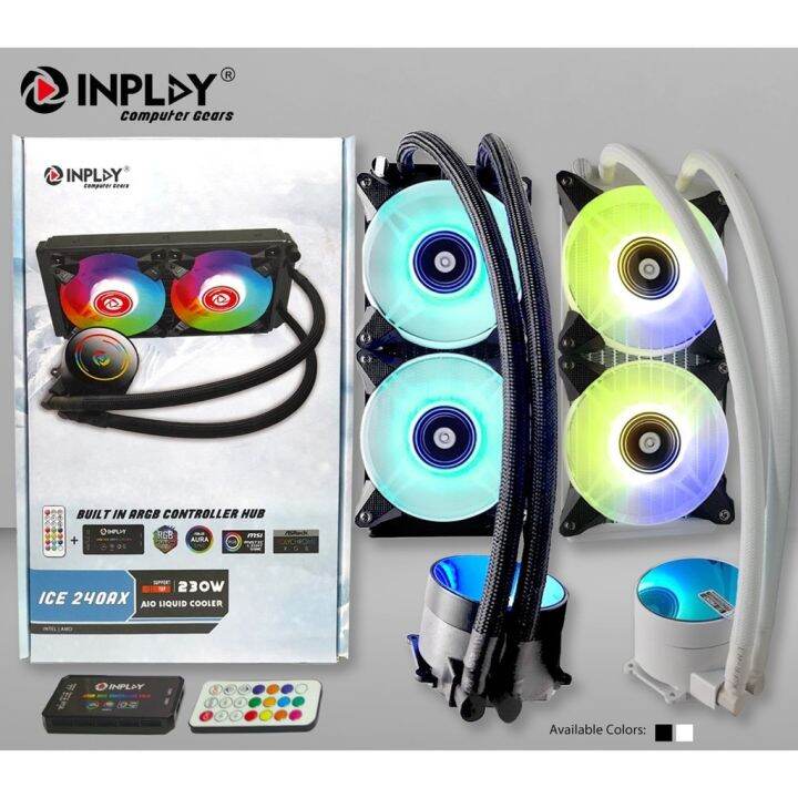 INPLAY Liquid Cooler ICE 240AX RGB CPU AIO WHITE/black Fan water cooling allinone machine