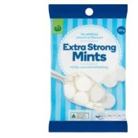 ?Import Items? Woolworths extra strong mint 225 g