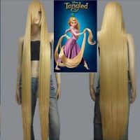 Movie Rapunzel 150Cm Golden Straight Long Cosplay Wigs +Wig Cap