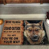 Before You Break Into My House German Shepherd 3D Printed Indoor Non Slip Door Floor Mats Car Rugs Decor Porch Doormat