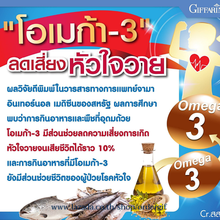 น้ำมันปลา-fish-oil-โอเมก้า3-ดีเอชเอ-ไขมันในเลือด-สมอง-ข้อเข่า-กิฟฟารีนของแท้