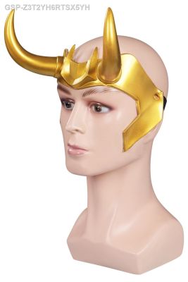 แถมยัง☁หมวก Loki Máscara Loki คอสเพลย์ Acessórios Do Traje Capacete De Látex Para ฮาโลวีน Masquerade Festa Papel Jogar Adereços