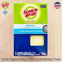 Scotch-Brite® Dobie Original Cleans Without Scratching 3 Pack สก๊อตช์-ไบรต์ ฟองน้ำทำความสะอาดอเนกประสงค์