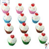 RODARK 30 Pcs ความยาว29มม. จี้เรซิ่น faux CUP cake พลาสติก imiated Food Charm พร้อมห่วง เรซิน รู: 2mm จี้เรซิ่น3D สีสันสดใสถ้วยหวานเค้กอาหาร Charm ง่ายต่อการพกพา เส้นผ่านศูนย์กลาง24มม. เครื่องรางเค้กหวานอาหารน่ารัก งานฝีมือดีไอวาย