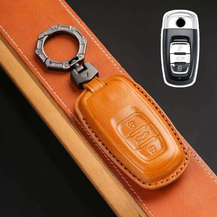 smart-key-cover-case-car-keyring-3-buttons-shell-for-volkswagen-vw-touareg-2010-2018-genuine-leather