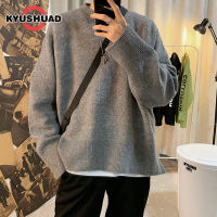 KYUSHUAD เสื้อกันหนาวแบบถักคู่สไตล์เกาหลีทรงหลวมใหม่สำหรับผู้ชาย