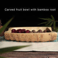 Bamboo Root Carving Bowl Fruit Plate Living Room Household Tray Teapoy Table Wedding Party Event Decoration New