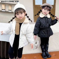 BAOLONGXIN girls coat thickened padded clothes for middle and big children childrens winter tops thick padded jacket oig