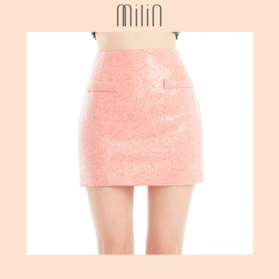[MILIN] High waisted Sequined mini skirt กระโปรงสั้นเอวสูงผ้าเลื่อม / Deal skirt