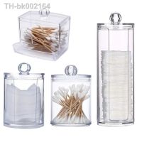 ►♦ Acrylic Storage Box Makeup Cotton Swab Container Round Plastic Jar Organizer Cosmetics Pad Jewelry Storage Box Storage Container