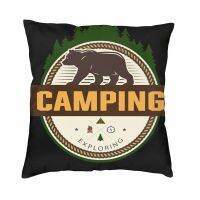 xzx180305   Vibrant Camping สำรวจ Bear หมอนอิงทรงสี่เหลี่ยมจัตุรัสของตกแต่งเคส3D คู่ด้านข้างพิมพ์ Adventure Camper ปลอกหมอนสำหรับรถยนต์