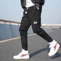 [COD] Mens overalls casual multi-pocket mens feet loose sports fashion