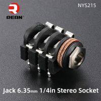 【HOT】 6.35mm 1/4  39;  39; Jack 3 Pole TRS Audio Stereo Socket NYS215 PCB Direct Sordering Microphone Female Receptacle Connector 1PCS