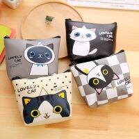 Korean Cartoon Waterproof PU Leather Canvas Coin Purse Short Wallet Female Cute Portable Student Bag 【OCT】