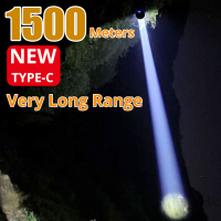 1500 Meters Long Range High-power escopic Focusing 000 Lumens Flashlight Type-c smart Charging With Function