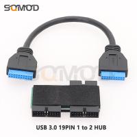 USB 3.0 19PIN one-to-two hub with chip and modular cable design USB 19PIN HUB motherboard 19PIN extension cable 1 to 2 USB Hubs