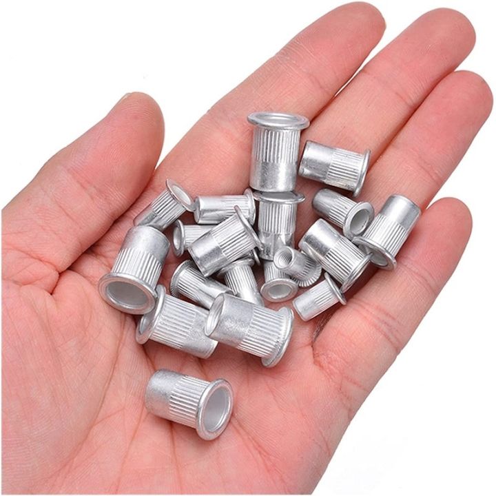 cw-100-50-20-10pcs-aluminum-alloy-rivet-flat-threaded-nuts-set-m4-m5-insert-nutsert-cap