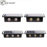 บันได IP65 Lampu Solar Dinding กันน้ำเปิด/ปิดอัตโนมัติสำหรับสวนแสง RGB ไฟสนามพลังแสงอาทิตย์สีขาวอบอุ่นสีขาว