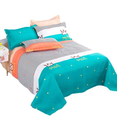 Plaid Cartoon Printed Thicken Bed Sheet Set Soft Skin-friendly Household Bed Sheets Pillowcase King Size Bedsheet Adult Children