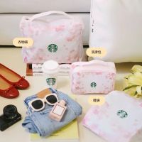 Startbuck ขาตั้งกล้อง Starbuck จีน Starbuck 2022อุปกรณ์อาบน้ำที่เก็บเสื้อผ้ากระเป๋าเดินทางกระเป๋าสีชมพู Cherry Blossom Classic สีเขียว Fishtail กระเป๋าถือ