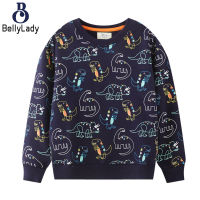 Boys Round Neck Sweatshirt Cute Cartoon Printing Long Sleeve Pullover Tops For 3-8 Years Old Kids【fast】