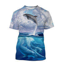 2023 New2023 Dolphin T เสื้อผู้หญิงแฟชั่นลำลอง Breathable แขนสั้น T เสื้อ Marine สัตว์ Elf Streetwear Top