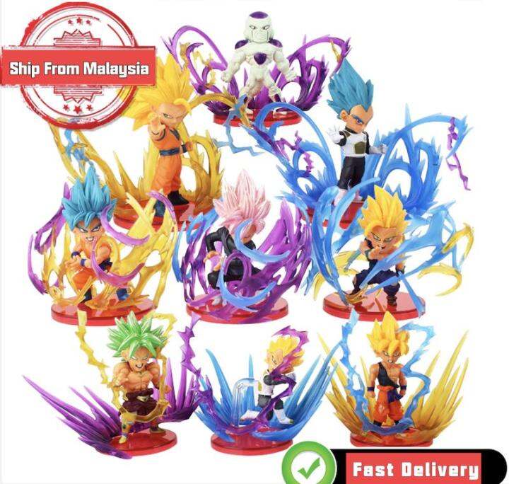 Dragon Ball Figures Son Goku Gohan Vegeta Trunks Frieza Broli Broly Wcf Model Toy 9pcs Set Lazada