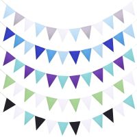 【CC】 18Pcs/set 16x18m Flags Strings Felt Garlands Birthday Bunting Pennant Baby Shower Wedding Decoration Supplies