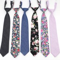 Boys Girls Skinny Ties Casual Floral Solid Color Cotton Small Tie Slim Lazy person Student Tie For Wedding Party Schhol Cravat Boys Clothing