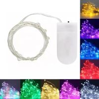 Powered By CR2032 Battery 2M 20 leds Silver Wire Fairy Garland Lamp LED String Lights Christmas Wedding Home Party Decoration