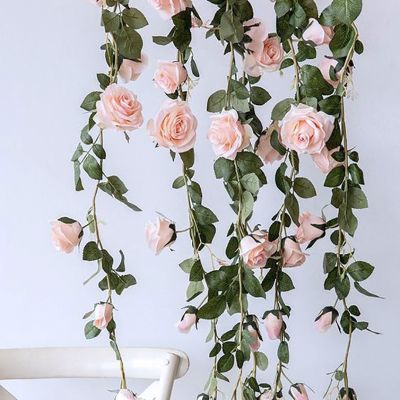 【CC】 2m Artificial Flowers Vine Wedding Decoration Real Silk String Hanging Garland
