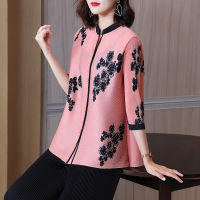 ร้อน, ร้อน★Fashion New Large Size Pleated Temperament Womens Shirt