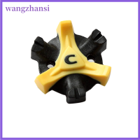 Wangzhansi Hebai 10ชิ้นสีดำ + สีเหลืองเปลี่ยนปุ่มสตั๊ดรองเท้ากอล์ฟ