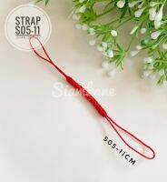 Strap DIY เชือกห้อยโทรศัพท์มือถือ ไหมญี่ปุ่น สีแดง S05-11cm.