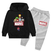 ☂☊กางเกงเสื้อฮู้ทเด็กลายการ์ตูน Marvel เสื้อผ้าเด็ก Goodseller2020 3-15Y 2ชิ้นเหมาะกับเสื้อผ้าชุดวอร์มสำหรับเด็กเด็กหญิงเด็กชายไอรอนแมนสไปเดอร์แมน Hulk Thor