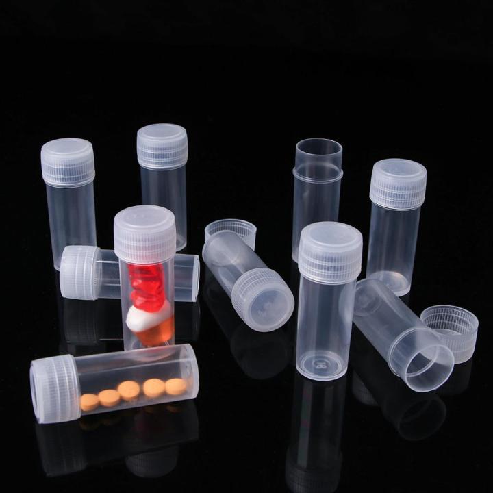 pingchuishop-ขวดบรรจุภัณฑ์เปล่ายาเม็ดขนาด5มล-สีขาวสำหรับเดินทางกล่องเก็บยาขวดเล็กขวดตัวอย่างหลอดทดลองขวดขนาดเล็ก