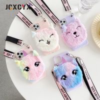 3D Cartoon Plush Wallet Unicorn Cat Soft Phone Case for iphone 14 13 12 Pro Max 11 pro MAX X XR XS 7 8 6 plus SE3 Funda Cover