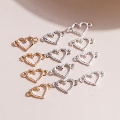 100pcs/lot 15*9mm Three Color Fashion Love Heart Charms Connector for Jewelry Making DIY Earrings Pendants Necklaces Accessories Headbands