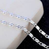 New Luxury 925 Sterling Silver Special 2MM Flat Clavicle Chains Necklaces For Men Women Wedding Jewelry Christmas Gifts 40-75Cm