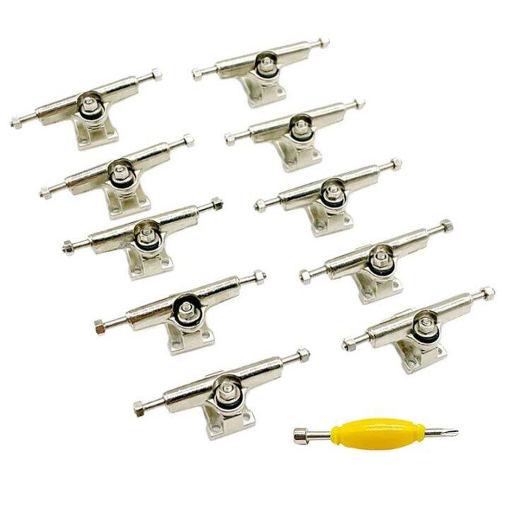 10 Pcs 29mm Fingerboard Trucks Finger Skateboard Deck with Nuts with