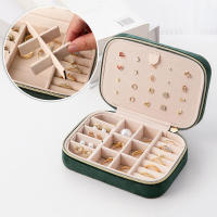 Portable Travel Jewelry Case Jewelry Box Zipper Jewelry Storage Velvet Jewelry Box Jewelry Organizer Double Jewelry Box