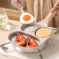 3 in 1 Breakfast Pan Nonstick Aluminum Alloy Labor Saving Pancake Frying Pan for Egg Bacon