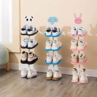 Kids Cartoon Shoe Rack Cute Animals Shoes Holder Space-saving Shoes Storage Standing Shelf 4/6 Layers Shoe Organizer Cabinet