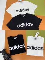 เสื้อยืดกีฬาผ้าฝ้าย Adidasˉnew 100% คลาสสิกสีดำและสีขาวเรียบง่ายลำลองผู้ชายและผู้หญิงทุกชุดระบายอากาศเสื้อแฟชั่นทางการสำหรับวิ่ง