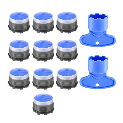 10Piece Faucet Aerator Replacement Replacement Accessories for Sink Faucet Flow Restrictor, Kitchen Bathroom Cache Aerators with 2Pcs Removal Tool