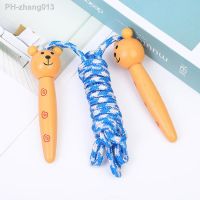 Kids Jump Rope Adjustable Cotton Braided Skipping Rope with Wooden Handle For Fitness Training Outdoor Fun Toy